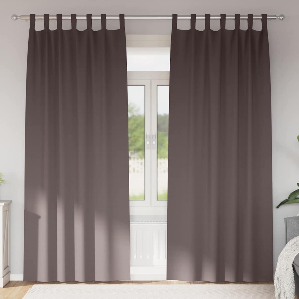 Pimendavad kardinad 2 pcs Tumepruun 225 x 140 cm Polüester