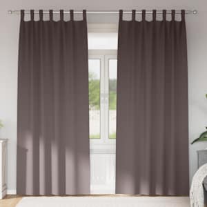 Zavese za zatemnitev z obroči 2 pcs Temno rjava 225 x 140 cm