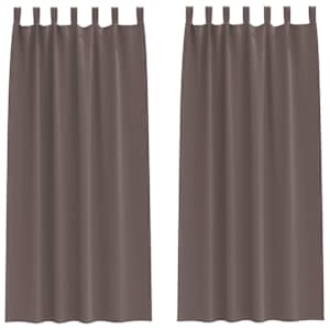 Závěsy na zatemnění s kroužky 2 pcs Tmavě hnědá 260 x 140 cm - obrázek 2