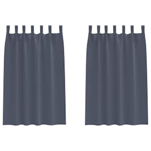 vidaXL Kardinad r&otilde;ngastega 2 tk Antratsiit 175 x 140 cm Pol&uuml;ester
