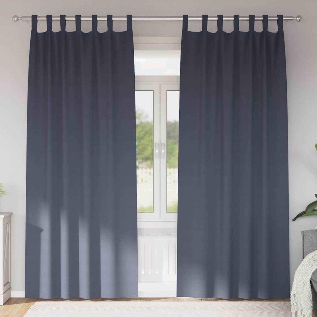 Gardiner med gardiner 2 pcs Antracitgrå 245 x 140 cm Polyester