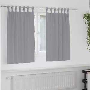 Závěsy na zatemnění s kroužky 2 pcs Světle šedá 140 x 140 cm - obrázek 1