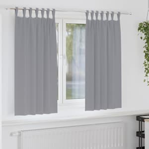 Závěsy na zatemnění s kroužky 2 pcs Světle šedá 175 x 140 cm - obrázek 1