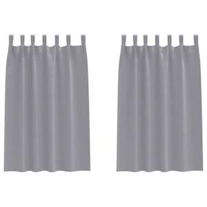Závěsy na zatemnění s kroužky 2 pcs Světle šedá 175 x 140 cm - obrázek 2