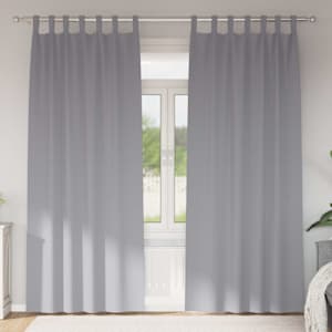Závěsy na zatemnění s kroužky 2 pcs Světle šedá 245 x 140 cm - obrázek 1