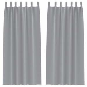 Závěsy na zatemnění s kroužky 2 pcs Světle šedá 260 x 140 cm - obrázek 2