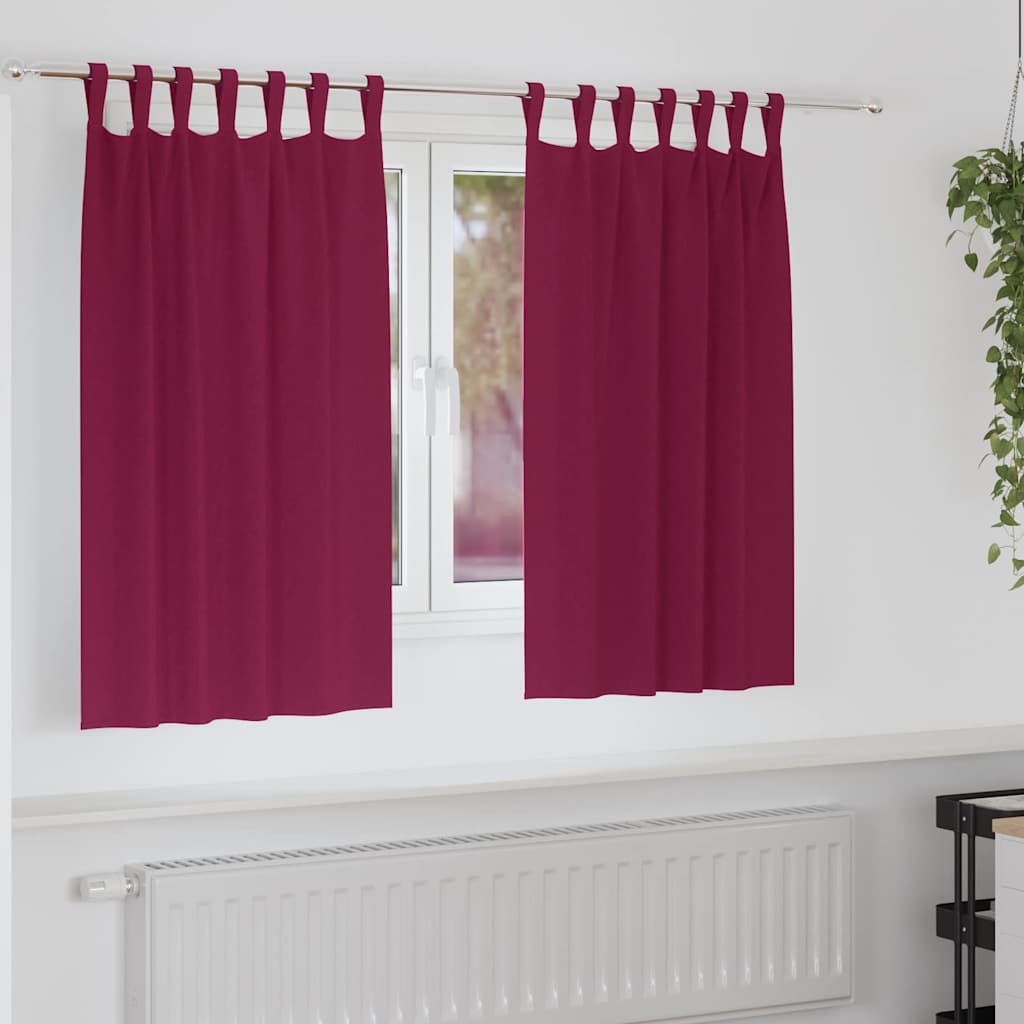 Casă & grădină - Perdele Opaque cu Inel 2 pcs Roșu Vin 140 x 140 cm Poliester