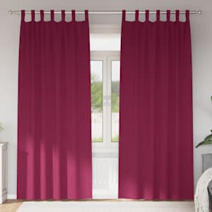 Zavese za zatemnitev z obroči 2 pcs Vinorodna rdeča