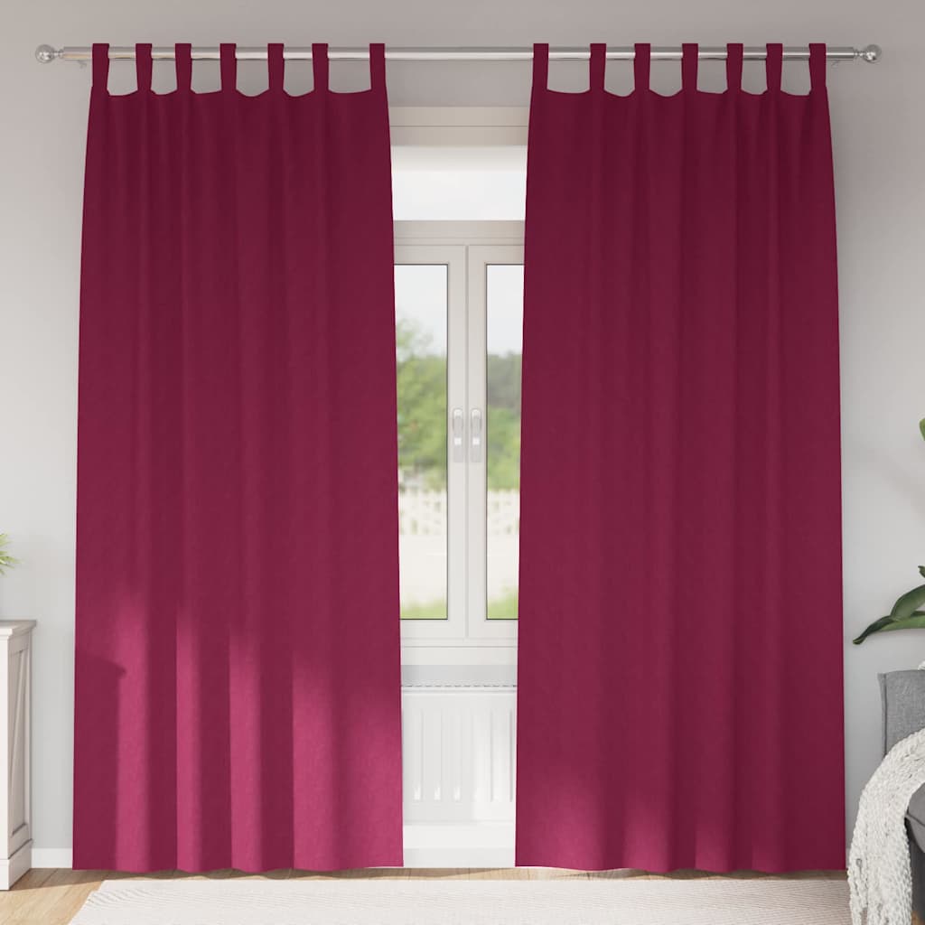Kardinaid kardinatega 2 pcs Veinpunane 245 x 140 cm Polüester