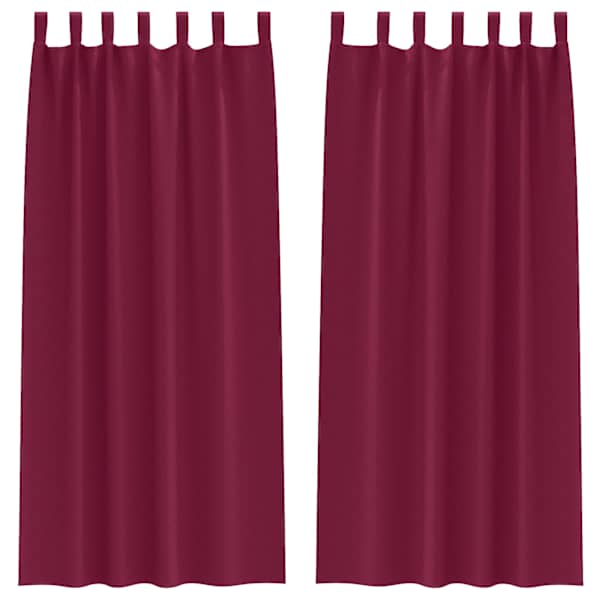 vidaXL Kardinad r&otilde;ngastega 2 tk Veinpunane 245 x 140 cm Pol&uuml;ester