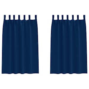 vidaXL Kardinad r&otilde;ngastega 2 tk Tumesinine 175 x 140 cm Pol&uuml;ester