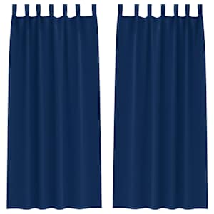 Závěsy na zatemnění s kroužky 2 pcs Tmavě modrá 225 x 140 cm - obrázek 2