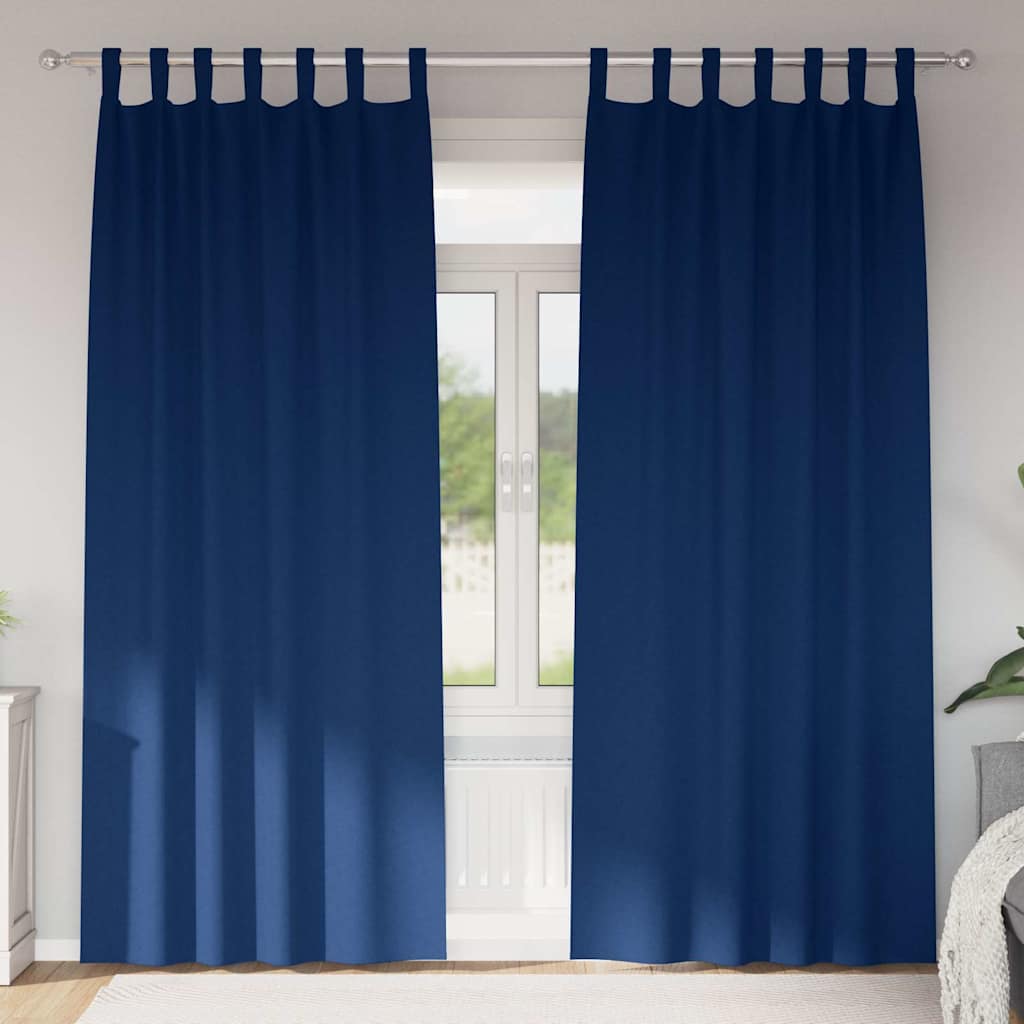 Kardinaid kardinatega 2 pcs Tumesinine 245 x 140 cm Polüester