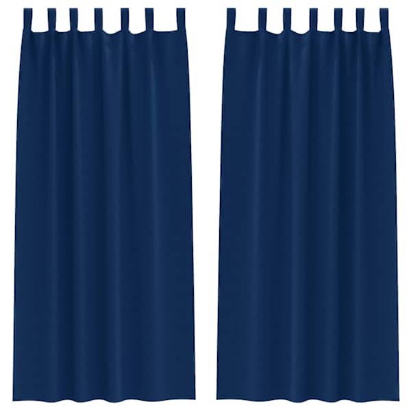 vidaXL Kardinad r&otilde;ngastega 2 tk Tumesinine 245 x 140 cm Pol&uuml;ester