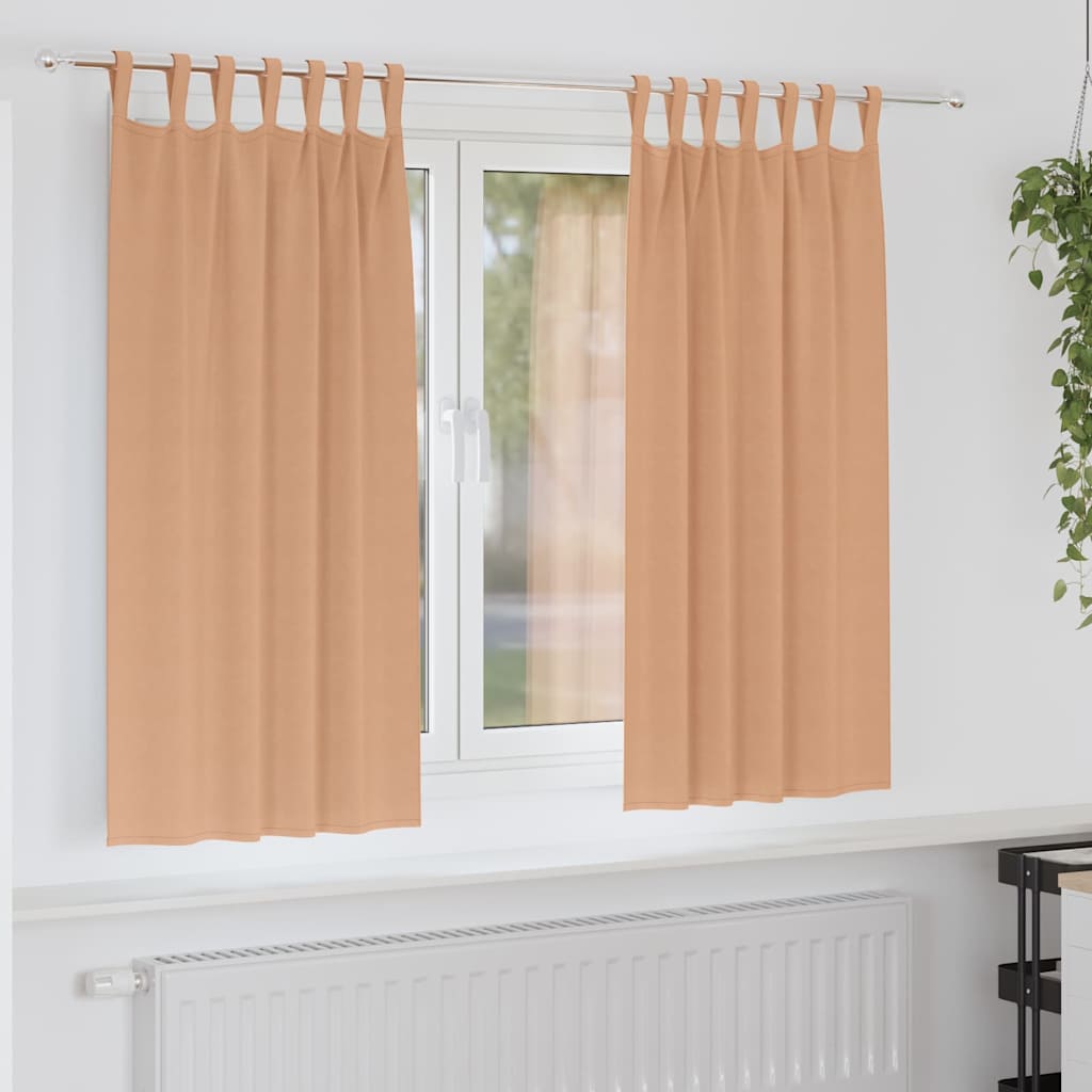 Pimendavad kardinad 2 pcs Helepruun 175 x 140 cm Polüester