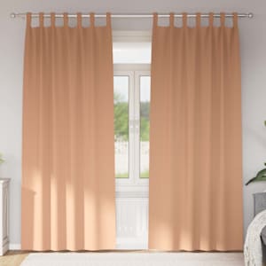 Závěsy na zatemnění s kroužky 2 pcs Světle hnědá 225 x 140 cm - obrázek 1