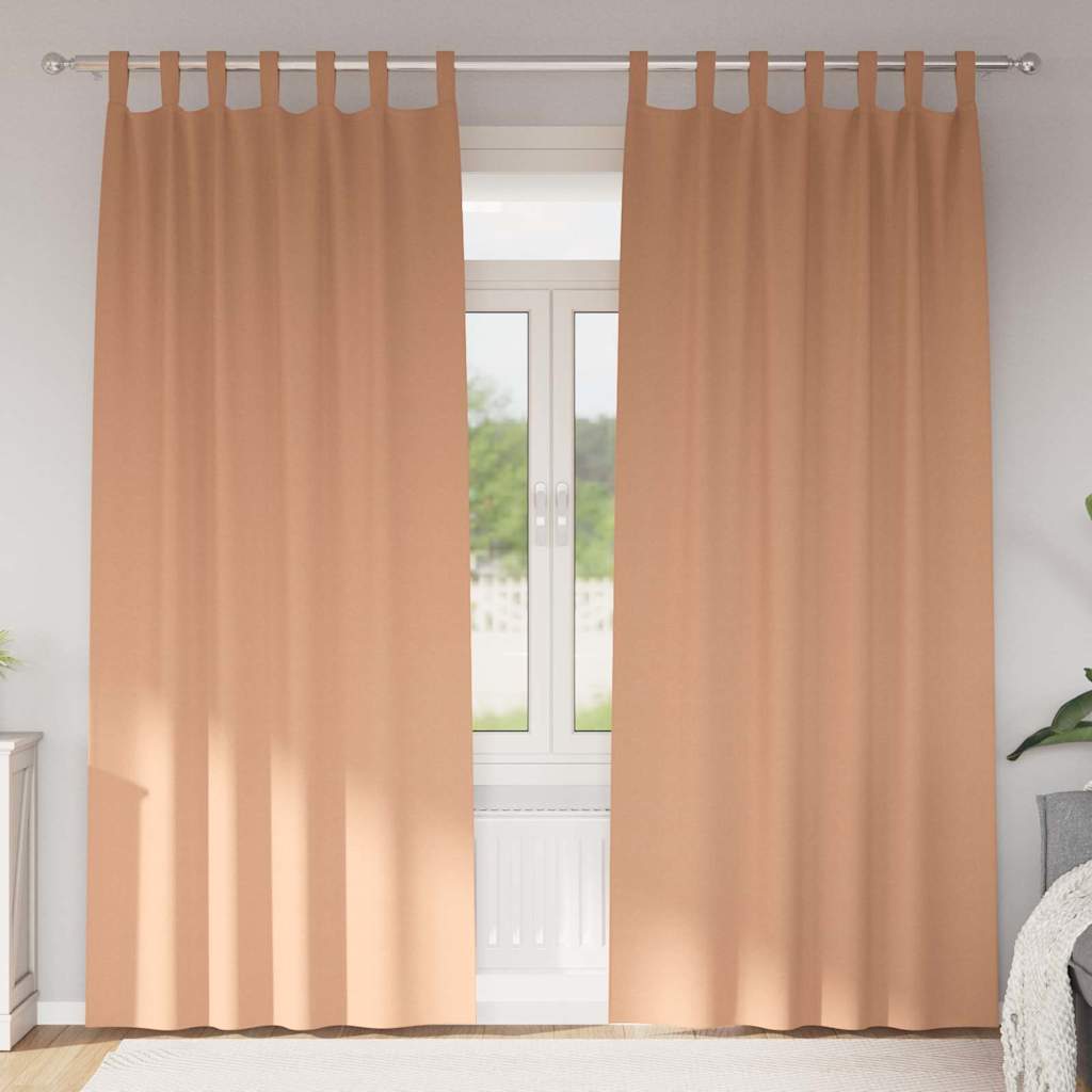Kardinaid kardinatega 2 pcs Helepruun 245 x 140 cm Polüester