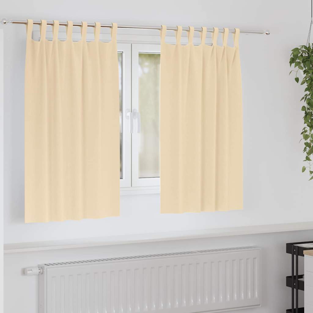 Gordijnen met gordijnen 2 pcs Crème Polyester