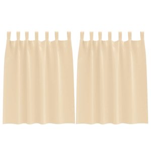 vidaXL Kardinad r&otilde;ngastega 2 tk Kreemjas 140 x 140 cm Pol&uuml;ester