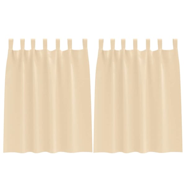 vidaXL Kardinad r&otilde;ngastega 2 tk Kreemjas 140 x 140 cm Pol&uuml;ester