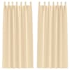 vidaXL Kardinad r&otilde;ngastega 2 tk Kreemjas 260 x 140 cm Pol&uuml;ester