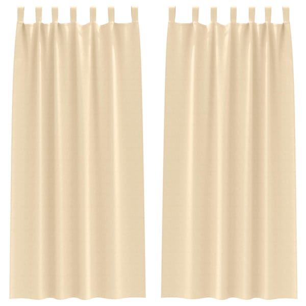 vidaXL Kardinad r&otilde;ngastega 2 tk Kreemjas 260 x 140 cm Pol&uuml;ester
