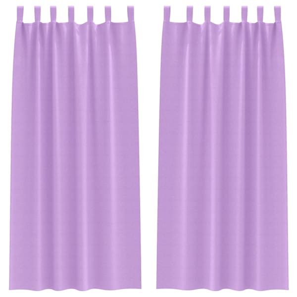 vidaXL Kardinad r&otilde;ngastega 2 tk Lilla 245 x 140 cm Pol&uuml;ester