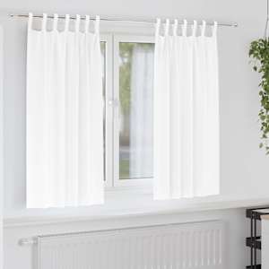 Zavese za zatemnitev z obroči 2 pcs Bela 175 x 140 cm Poliester