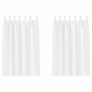 vidaXL Kardinad r&otilde;ngastega 2 tk PUHAS VALGE 175 x 140 cm Pol&uuml;ester
