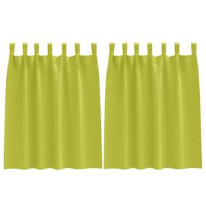 vidaXL Kardinad r&otilde;ngastega 2 tk Roheline 140 x 140 cm Pol&uuml;ester