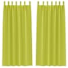 vidaXL Kardinad r&otilde;ngastega 2 tk Roheline 260 x 140 cm Pol&uuml;ester