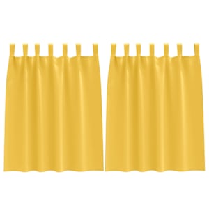 vidaXL Kardinad r&otilde;ngastega 2 tk Sinepikollane 140 x 140 cm Pol&uuml;ester