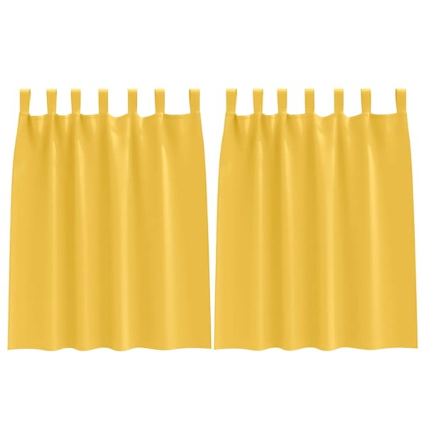 vidaXL Kardinad r&otilde;ngastega 2 tk Sinepikollane 140 x 140 cm Pol&uuml;ester