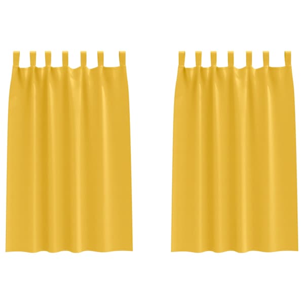 vidaXL Kardinad r&otilde;ngastega 2 tk Sinepikollane 175 x 140 cm Pol&uuml;ester