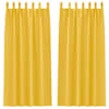 vidaXL Kardinad r&otilde;ngastega 2 tk Sinepikollane 245 x 140 cm Pol&uuml;ester