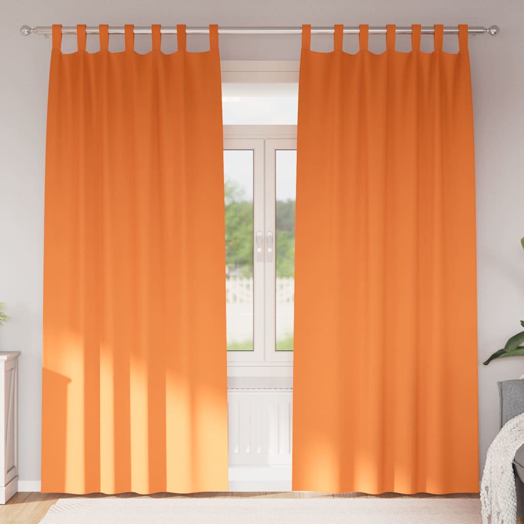 Gardiner med gardiner 2 pcs Lys orange 245 x 140 cm Polyester