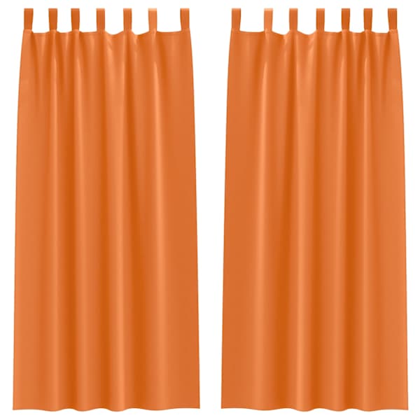 vidaXL Kardinad r&otilde;ngastega 2 tk Erk Oranž 260 x 140 cm Pol&uuml;ester