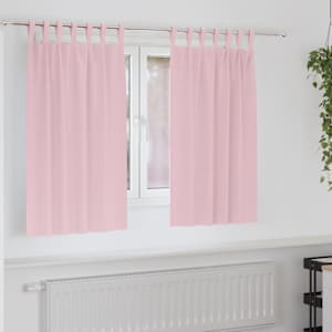 Závěsy na zatemnění s kroužky 2 pcs Bledě růžová 140 x 140 cm - obrázek 1