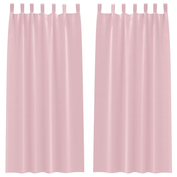 vidaXL Kardinad r&otilde;ngastega 2 tk Beebiroosa 245 x 140 cm Pol&uuml;ester