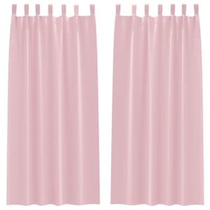 Závěsy na zatemnění s kroužky 2 pcs Bledě růžová 245 x 140 cm - obrázek 2