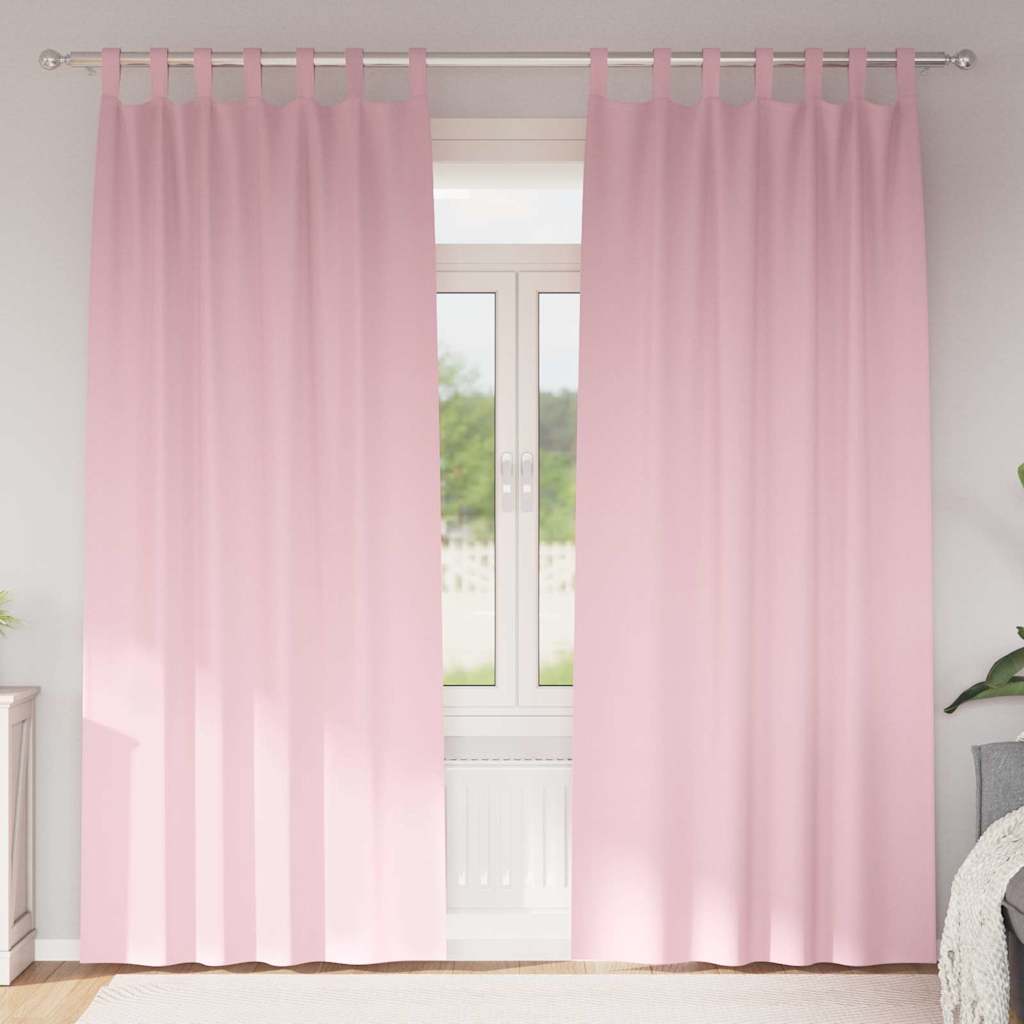 Gardiner med gardiner 2 pcs Baby lyserød 260 x 140 cm Polyester