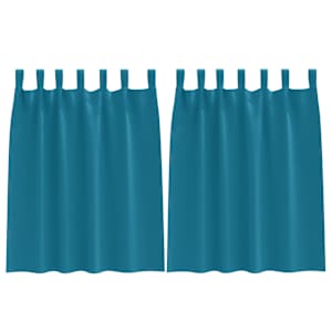 vidaXL Kardinad r&otilde;ngastega 2 tk T&uuml;rkiis 140 x 140 cm Pol&uuml;ester