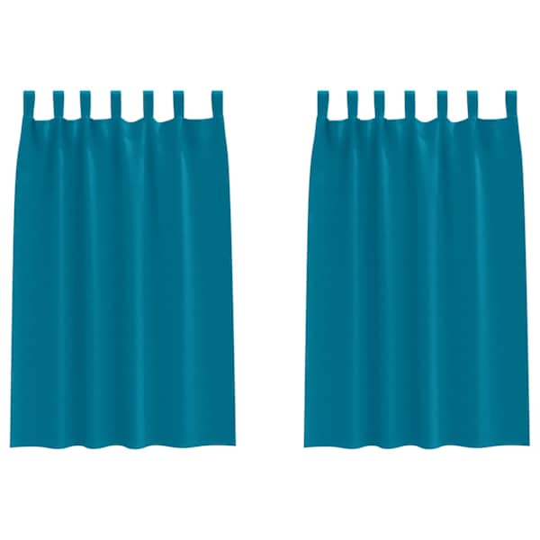 vidaXL Kardinad r&otilde;ngastega 2 tk T&uuml;rkiis 175 x 140 cm Pol&uuml;ester