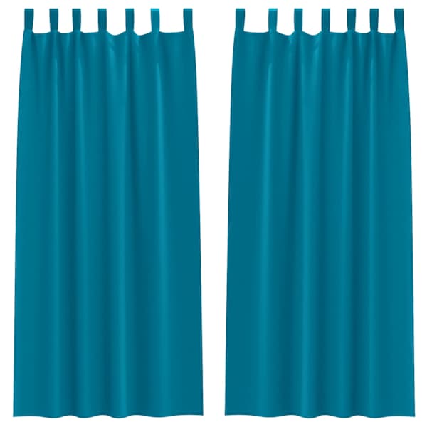 vidaXL Kardinad r&otilde;ngastega 2 tk T&uuml;rkiis 225 x 140 cm Pol&uuml;ester