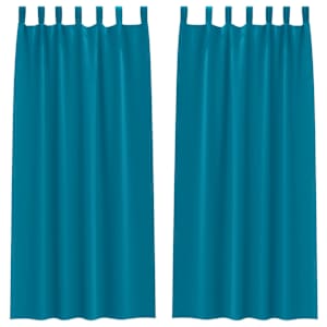 Závěsy na zatemnění s kroužky 2 pcs Tyrkysová 225 x 140 cm - obrázek 2