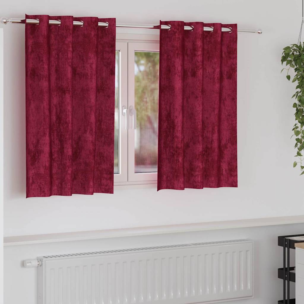 luksuslikud Kardinad Burgundiapunane Polüester 140 x 140 cm