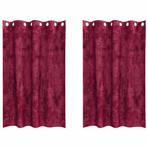 Sametové závěsy 2 pcs Víno Červené 175 x 140 cm samet - obrázek 2