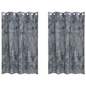 Sametové závěsy 2 pcs Stříbrně šedá 175 x 140 cm samet - obrázek 2