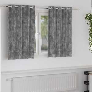 Sametové závěsy se záclonami 2 pcs Šedá 140 x 140 cm samet - obrázek 1