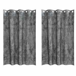 Sametové závěsy se záclonami 2 pcs Šedá 175 x 140 cm samet - obrázek 2